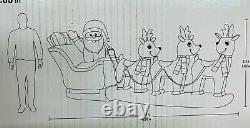 New 12 Ft Long Giant Sized Christmas Santa Reindeer Sleigh Inflatable By Gemmy