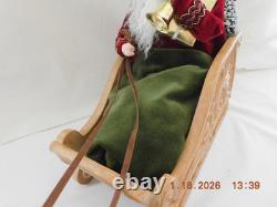 New 2025 Byers Choice Santa in Sleigh with Reindeer 11 T x 16 L x 6 W