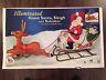 New 72 Christmas Lighted Blow Mold Santa In Sleigh & Reindeer Yard Decorwtion