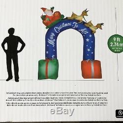 New 9 Ft Inflatable Sleigh Ride Archway Merry Christmas To All Santa Reindeer