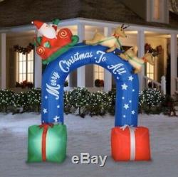 New 9 Ft Inflatable Sleigh Ride Archway Merry Christmas To All Santa Reindeer