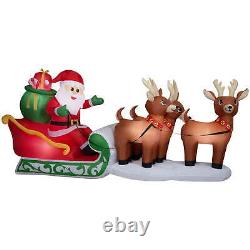 New Christmas Airblown 138 in X 63 Yard Decoration Santa in Sleigh with Reindeer