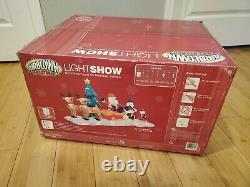 New Gemmy Inflatable Lightshow 13ft Santa in Sleigh with Reindeer Elves Snowman