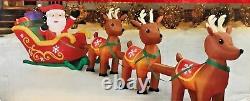 New Giant 16ft Long Santa Claus Sleigh 3 Reindeer Presents Inflatable By Gemmy