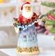 New Jim Shore Santa Figurine Midnight Christmas Sky Reindeer Sleigh Snowy Town