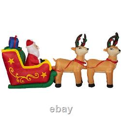 Northlight 8' Inflatable Santa's Sleigh Reindeer Outdoor Christmas Decoration