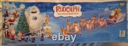 Nrfb Vintage Rare 2003 Rudolph Memory Lane Collectible Santas Sleigh & Reindeer