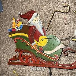 OLD PENDULUM Perpetual BALANCING SANTA Riding REINDEER Sled Toys Hand Painted