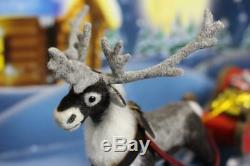 OOAK Realistic Miniature 112 reindeer with santa sleigh and gifts christmas