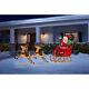 Outdoor Santa Claus Reindeer Sleigh Christmas Yard Decoration White Led Lights