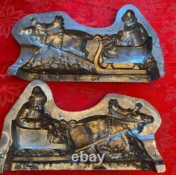 OUTSTANDING. Antique Chocolate Mold 19 ANTON REICHE Santa Sleigh & Reindeer