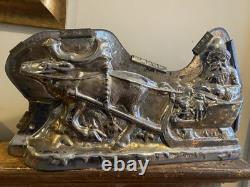 OUTSTANDING. Antique Chocolate Mold 19 ANTON REICHE Santa Sleigh & Reindeer