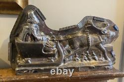 OUTSTANDING. Antique Chocolate Mold 19 ANTON REICHE Santa Sleigh & Reindeer