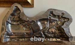 OUTSTANDING Antique Chocolate Mold 19 ANTON REICHE Santa Sleigh & Reindeer