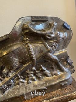 OUTSTANDING. Antique Chocolate Mold 19 ANTON REICHE Santa Sleigh & Reindeer