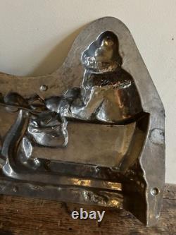 OUTSTANDING Antique Chocolate Mold 19 ANTON REICHE Santa Sleigh & Reindeer