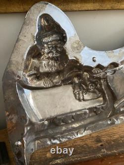 OUTSTANDING. Antique Chocolate Mold 19 ANTON REICHE Santa Sleigh & Reindeer