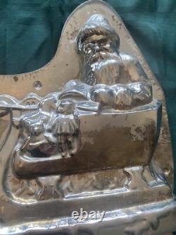 OUTSTANDING. Antique Chocolate Mold 19 ANTON REICHE Santa Sleigh & Reindeer