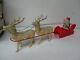 Old 1920's Celluloid Santa In Sled With 2 Glass Eye Celluloid Reindeer 17 X 6