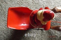 Old Antique Vintage Santa Sleigh & Reindeer Plastic Union 1960's MA Massachusett