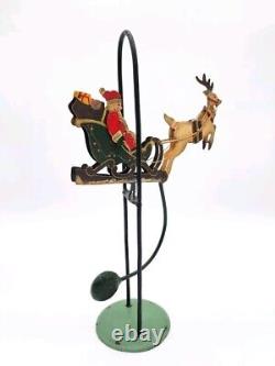 Old Pendulum Perpetual Balancing SANTA CLAUS REINDEER Sleigh Sled Christmas 15.5