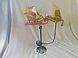 Old Pendulum Perpetual Balancing SANTA CLAUS REINDEER Sleigh Sled Christmas 17