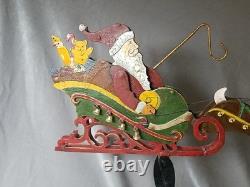 Old Pendulum Perpetual Balancing SANTA CLAUS REINDEER Sleigh Sled Christmas 17
