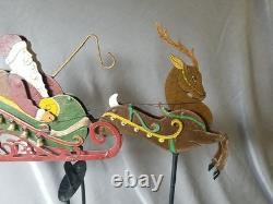 Old Pendulum Perpetual Balancing SANTA CLAUS REINDEER Sleigh Sled Christmas 17