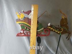 Old Pendulum Perpetual Balancing SANTA CLAUS REINDEER Sleigh Sled Christmas 17