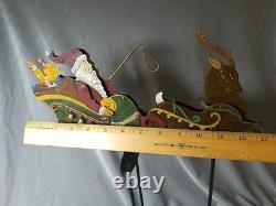 Old Pendulum Perpetual Balancing SANTA CLAUS REINDEER Sleigh Sled Christmas 17
