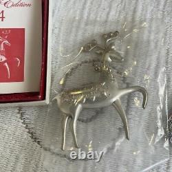 Oneida Heirloom Sterling Silver Ornament Brooch 1974 Santa's Reindeer Cupid