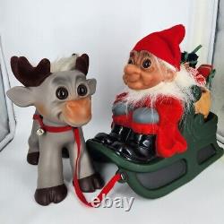 Original Troll Doll 1960/2009 DAM Reindeer & Santa in Sleigh LTD EDT EXT. RARE