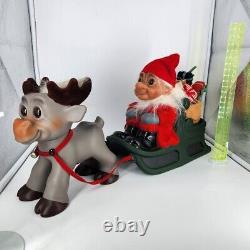 Original Troll Doll 1960/2009 DAM Reindeer & Santa in Sleigh LTD EDT EXT. RARE