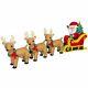 Outdoor 9 Ft Giant Lighted Santa Claus Sleigh And Reindeer Inflatable Yard Decor