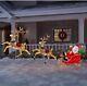 Outdoor Christmas Yard Decoration Pre Lit 6 Ft. Led Santa Sleigh With Reindeer