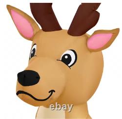 Outdoor Lighted Christmas Holiday Yard Decoration Santa Sleigh Reindeer 12ft LED