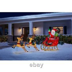 Outdoor Santa Reindeer Sleigh Yard Decoration Display Holiday Christmas Decor