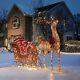 Outdoor Santa Sleigh Reindeer 6 Ft Pre Lit Led Lighted Yard Christmas Decoration