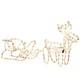 Outsunny Led Christmas Reindeer And Sleigh Decoration 35 Warm White Lights Steel