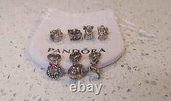 PANDORA? Holiday Wreath Sleigh Angel Reindeer Christmas Charm Lot of 7? RETIRED