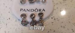 PANDORA? Holiday Wreath Sleigh Angel Reindeer Christmas Charm Lot of 7? RETIRED