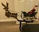 Pendulum Perpetual Balancing Santa Sleigh Reindeer Cast Iron Christmas Vintage