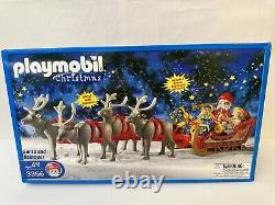 PLAYMOBIL 3366 Santa Claus & Reindeer Magic Sleigh Christmas Play set New