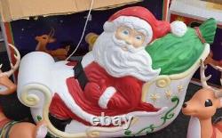 P/U MESA AZ! Grand Venture Santa Claus Sleigh 3 Reindeer Christmas Blow Mold