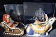 Pair Boxed Royal Crown Derby Santa & Sleigh Plus Reindeer First Quality + Signed