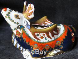 Pair boxed Royal Crown Derby Santa & Sleigh plus Reindeer First quality + Signed