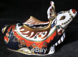 Pair boxed Royal Crown Derby Santa & Sleigh plus Reindeer First quality + Signed