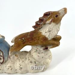Papier Mache Santa Claus Sleigh Reindeer Christmas Pulp Paper VTG UNFINISHED 10