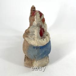 Papier Mache Santa Claus Sleigh Reindeer Christmas Pulp Paper VTG UNFINISHED 10