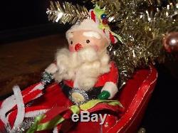Penny McAllister Christmas Santa in Sleigh with Tree & Reindeer